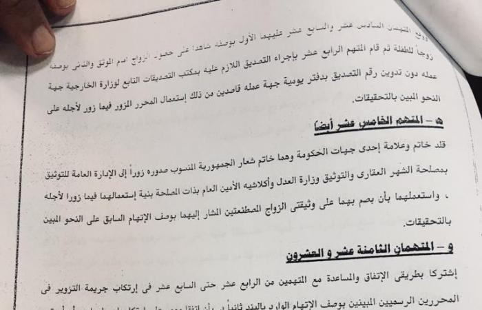 النص الكامل لإحالة 40 متهما فى أكبر قضية "للاتجار بالبشر" لمحكمة الجنايات.. المتهمون كونوا عصابة دولية لتسهيل الدعارة تحت مسمى الزواج العرفى.. وآباء الضحايا باعوا بناتهم للأجانب من أجل المال