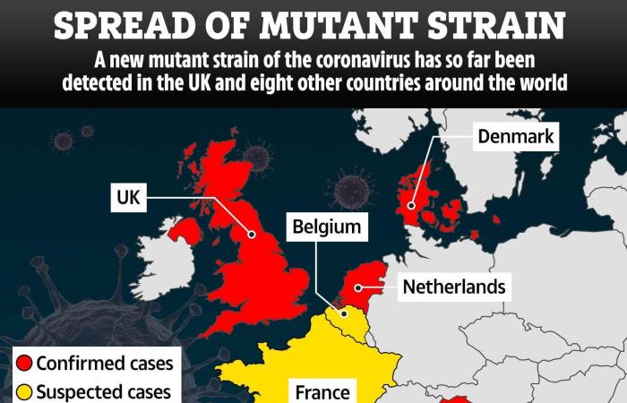 الخرائط تكشف البلدان المتأثرة بسلالة كورونا الجديدة.. منتشرة فى جميع أنحاء بريطانيا باستثناء أيرلندا الشمالية.. فرنسا والدنمارك وهولندا وأستراليا تنضم للقائمة.. ومخاوف من تأثيرها على فاعلية اللقاحات