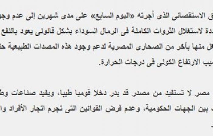 بعد افتتاح الرئيس السيسي مصنع الرمال السوداء بكفر الشيخ.. "اليوم السابع" يعيد نشر أخطر تحقيق استقصائى عن الرمال السوداء قبل 10سنوات كشف من خلاله عن شبكة تهريب الرمال السوداء.. الرئيس حول حلم الذهب الأسود لحقيقه