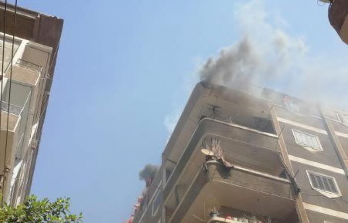 إصابة شخص فى حريق شقة سكنية بالعمرانية