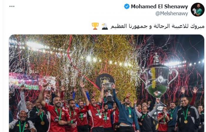 محمد الشناوى بعد الفوز بكأس مصر: مبروك للاعيبة الرجالة وجمهورنا العظيم