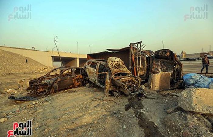 لحظات الرعب فى حادث الأوسطى.. المصابون لـ"اليوم السابع": شاهدنا الموت بأعيننا ولا نصدق أننا على قيد الحياة.. على: "كنت نايم صحيت على نار ولهب وعربيات مقلوبة".. ويؤكد: تواجد الإسعاف والشرطة أنقذ حياتنا.. فيديو