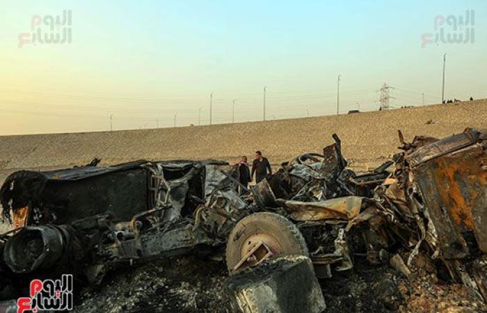 لحظات الرعب فى حادث الأوسطى.. المصابون لـ"اليوم السابع": شاهدنا الموت بأعيننا ولا نصدق أننا على قيد الحياة.. على: "كنت نايم صحيت على نار ولهب وعربيات مقلوبة".. ويؤكد: تواجد الإسعاف والشرطة أنقذ حياتنا.. فيديو