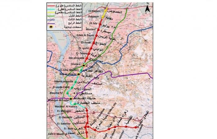 تفاصيل تعديل مسار الخط السادس لمترو الأنفاق.. يمتد من الخصوص للمعادى بطول 34 كم و26 محطة منها 9 نفقية.. يمر بالدمرداش والعباسية ومجرى العيون وطرة البلد.. وتنفيذ المرحلة الثانية من الدراسات بتمويل فرنسى.. صور