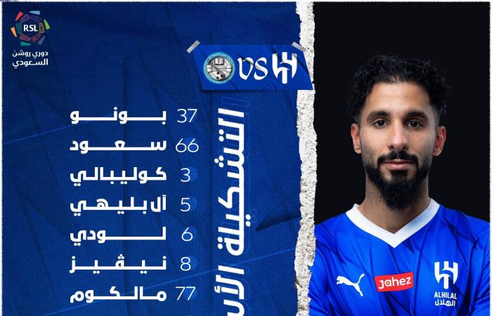 الشهرى بديل ميتروفيتش بتشكيل الهلال ضد الأخدود فى الدورى السعودى